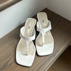 Zara white mules